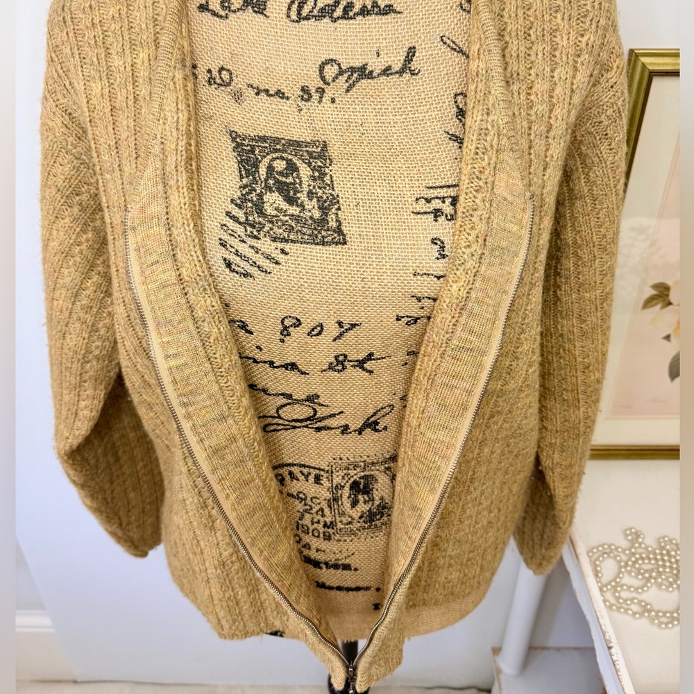 Vintage L.L. Bean Wool Knit Zip Front Cardigan Sz M - Picture 5 of 13